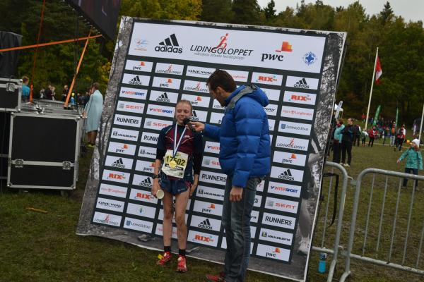 Sanna på Lidingöloppet. Foto: Privat